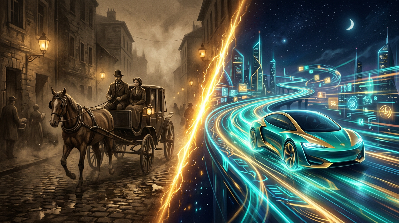 Horse and buggy to luminous future vehicle
