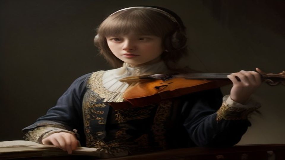 J.S. Bach with modern headphones holographically hosting Concierto de El Gran Sol instruments — The Shift