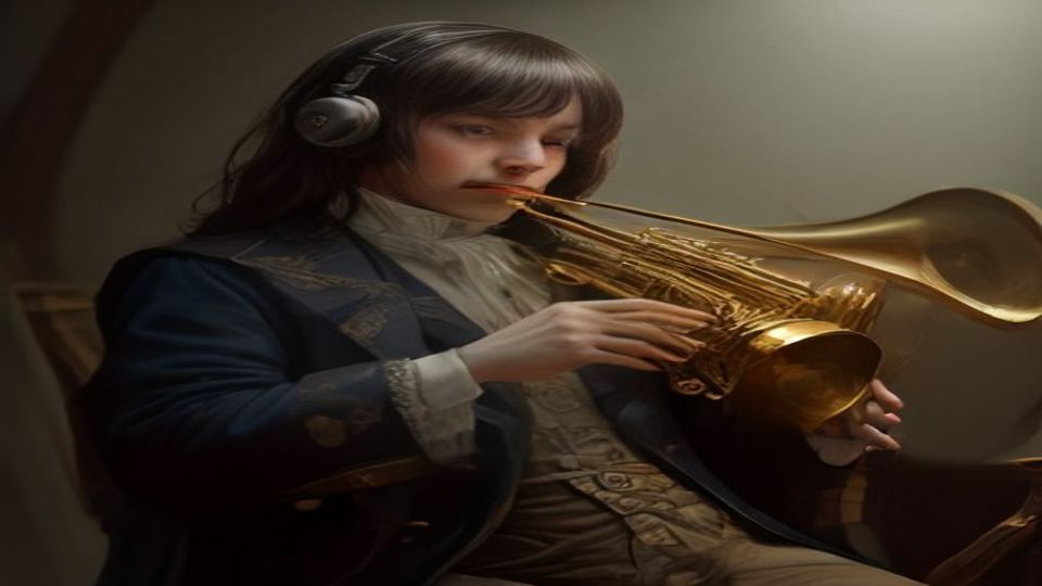 French horn instrument with J.S. Bach conducting — Warning Danger Ahead