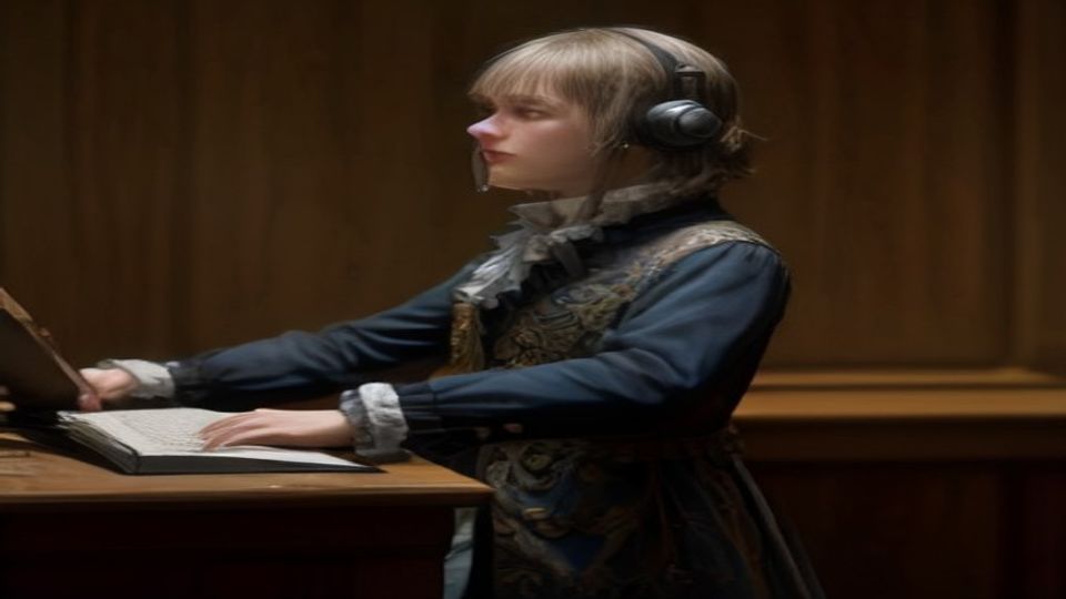 Fiddle instrument with J.S. Bach conducting — bluegrass perreo