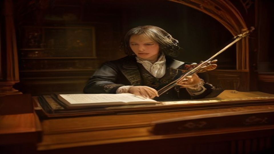 Harp instrument with J.S. Bach conducting — Universo Syntheverse