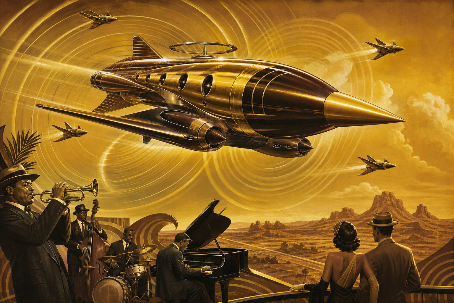 Sonic flagship and sound waves — Sonic Singularity.