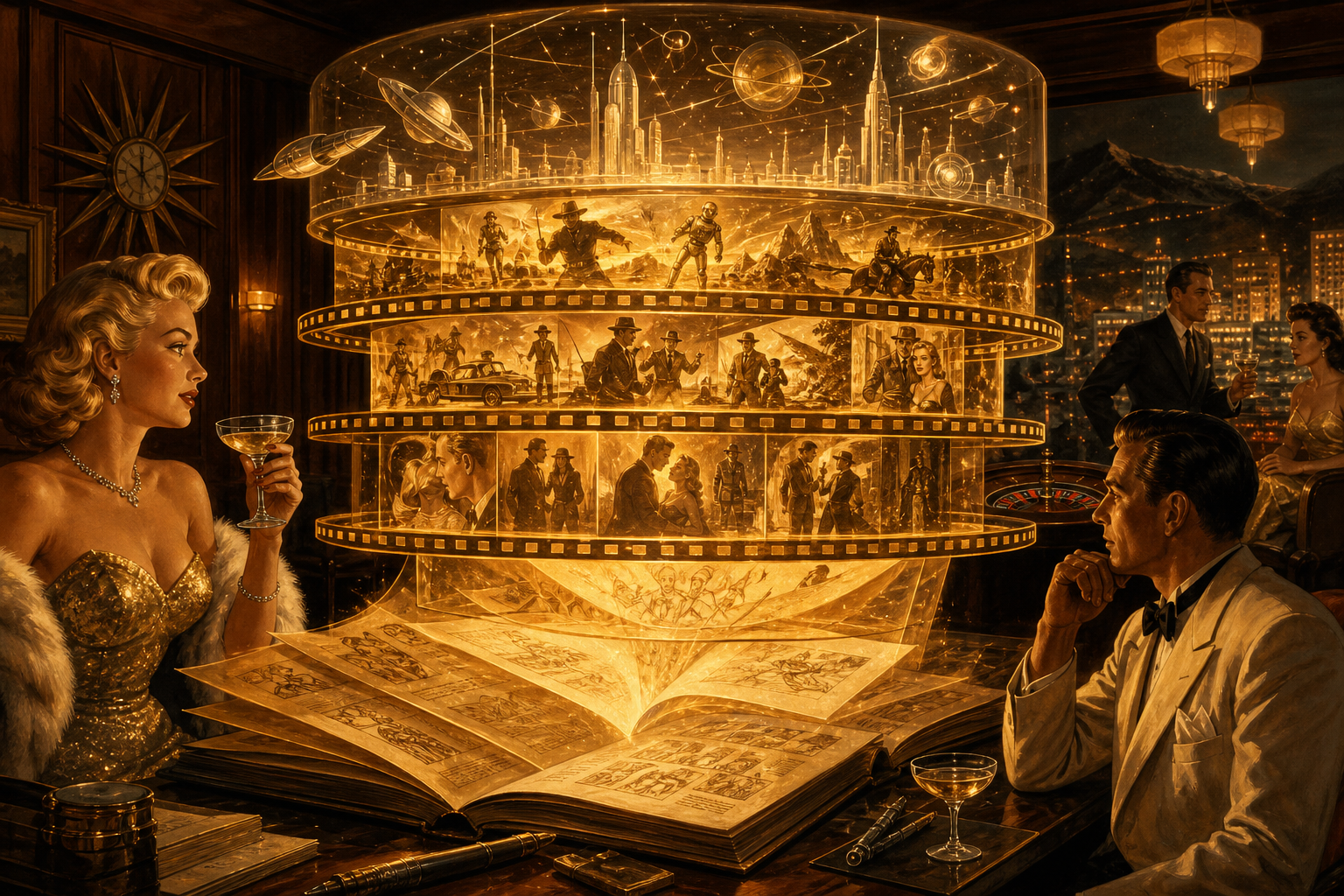 Holographic story layers — Syntheverse.