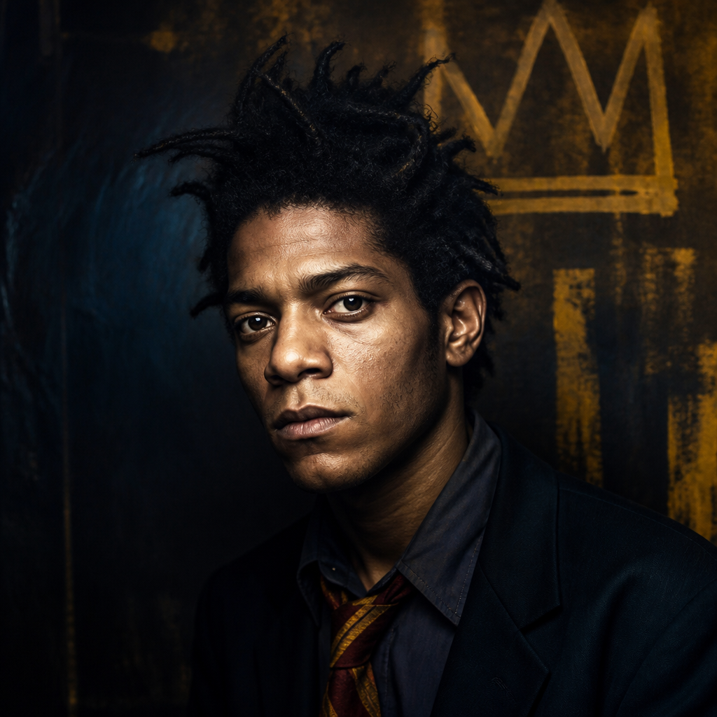 Jean-Michel Basquiat — crown and wrong-side glyph