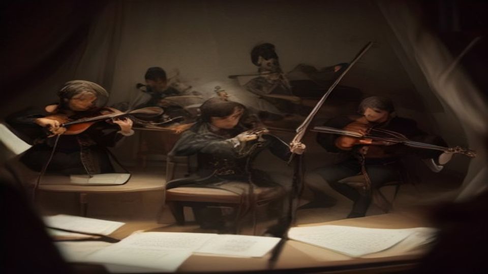 J.S. Bach conducting string quartet instruments — Opening I greeting