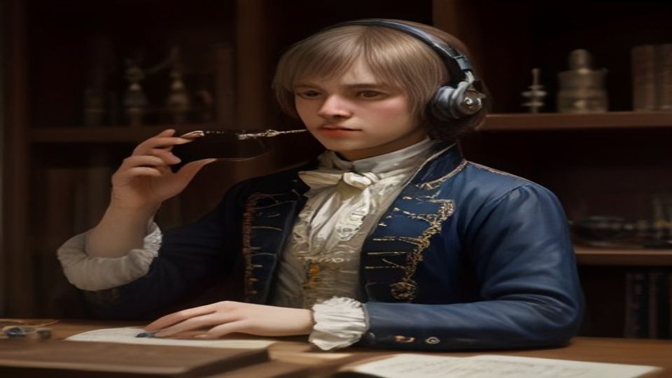 Oboe instrument with J.S. Bach conducting — catalog reed