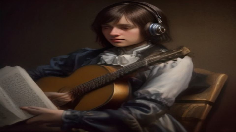 Classical guitar with J.S. Bach conducting — fumando puro bolero