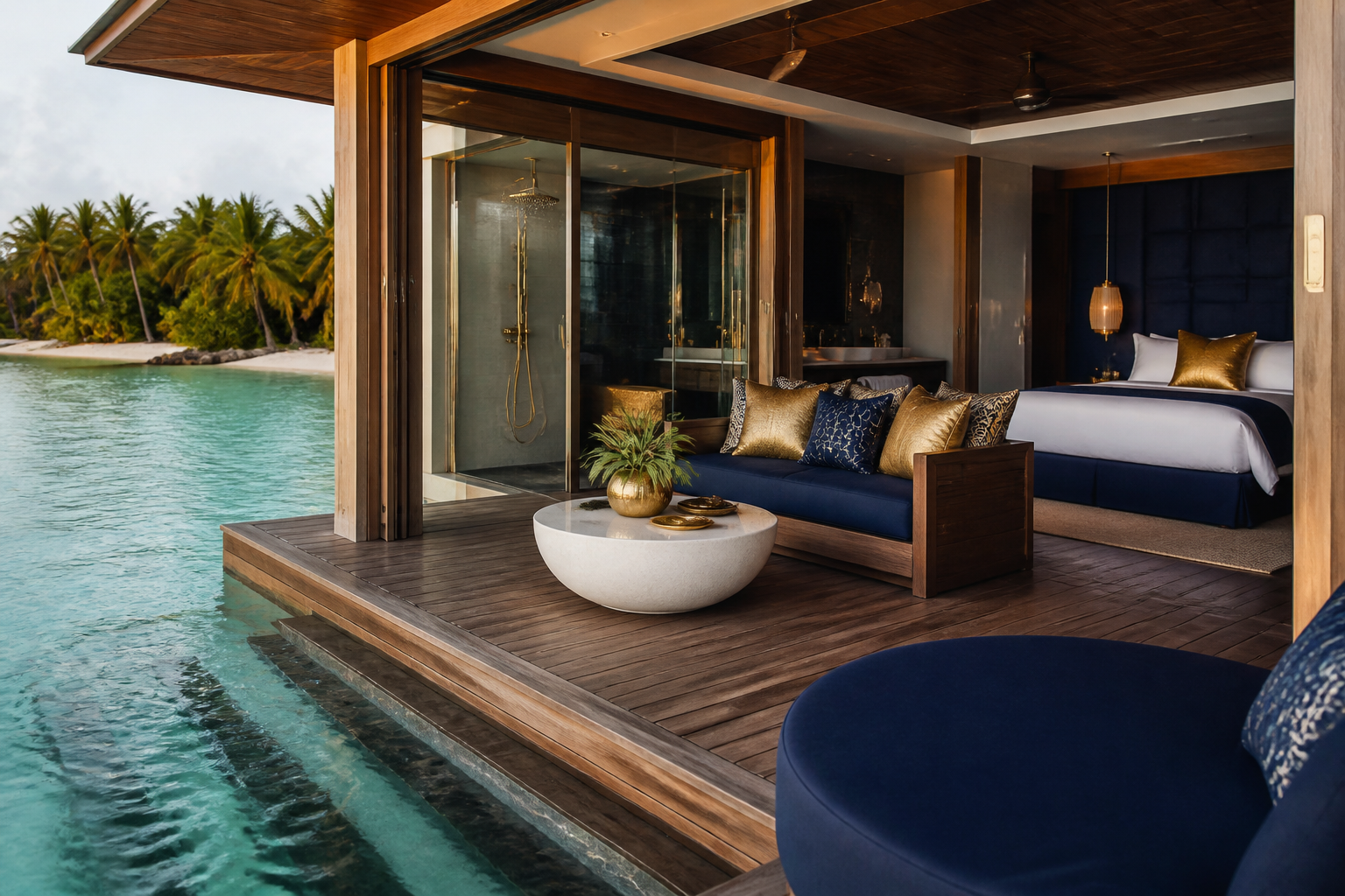 Captiva Cove beachfront — lagoon walk-out cabins