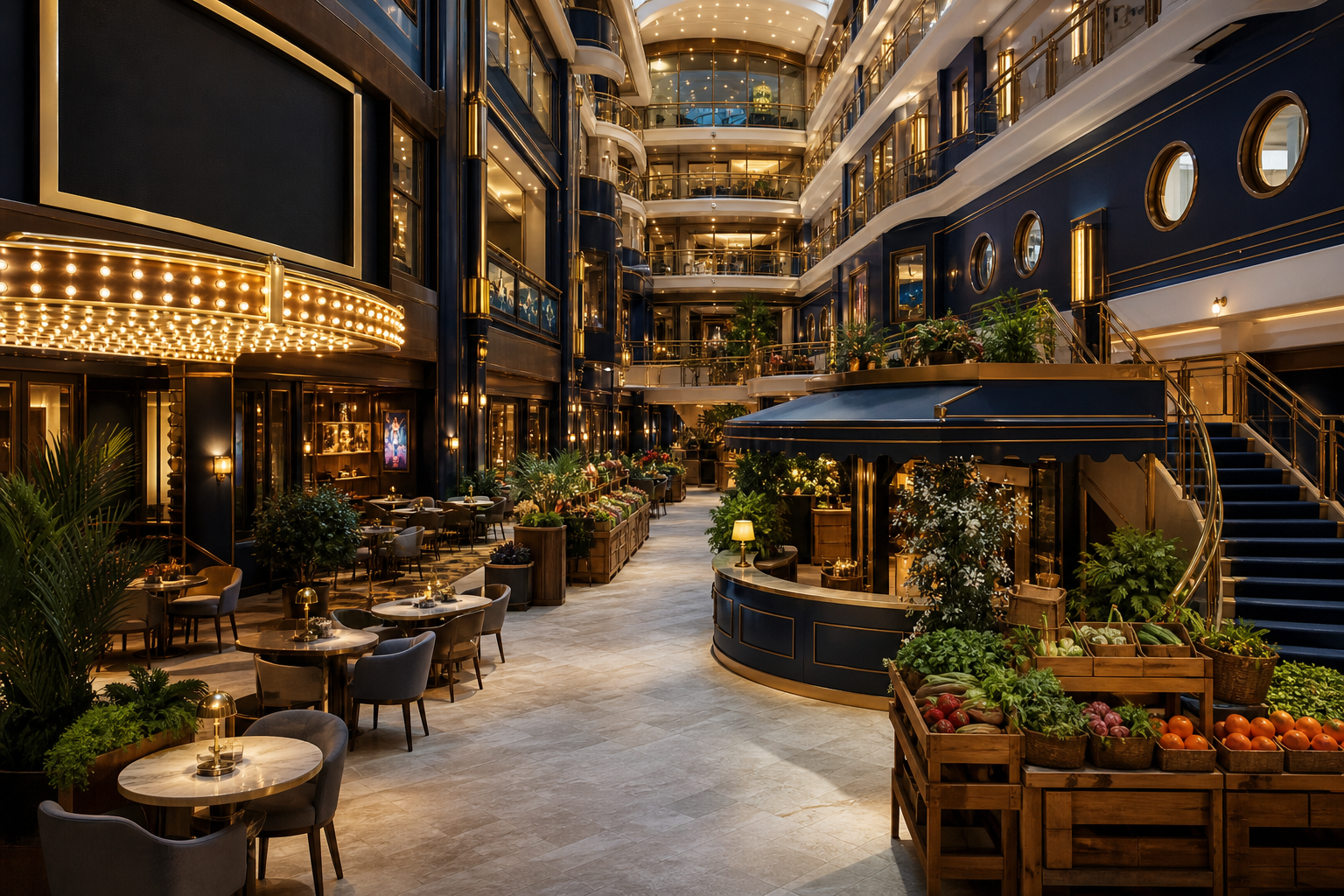 Grove marketplace band — Puerto Reno atrium