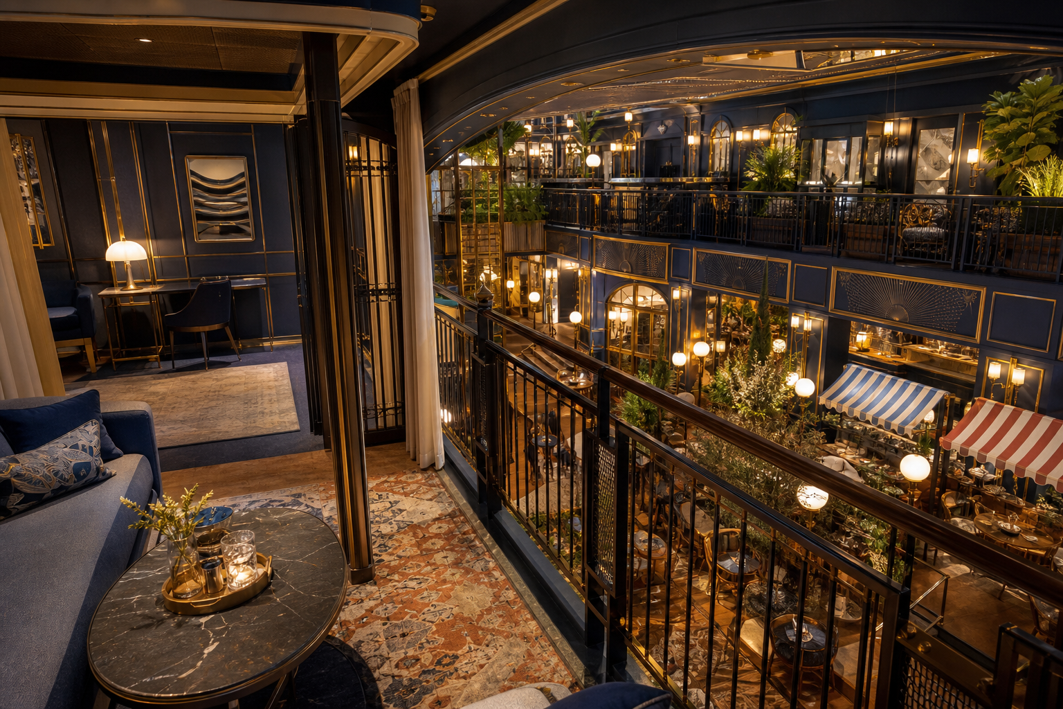Grove mezzanine lofts — Juliette balconies over the marketplace