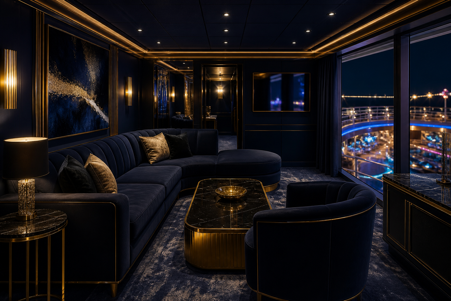 High-Roller executive suites — quiet isolation above Night deck